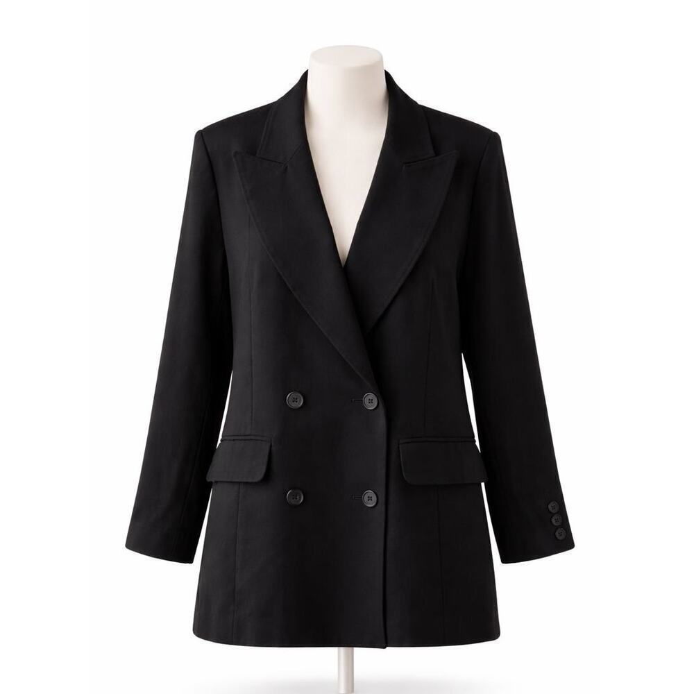 Free People Maxima Jacket Black Longline Blazer Women’s Large New $228